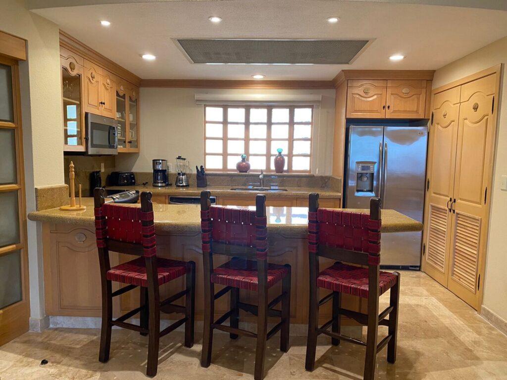 View of a kitchen in one of our Los Cabos rentals